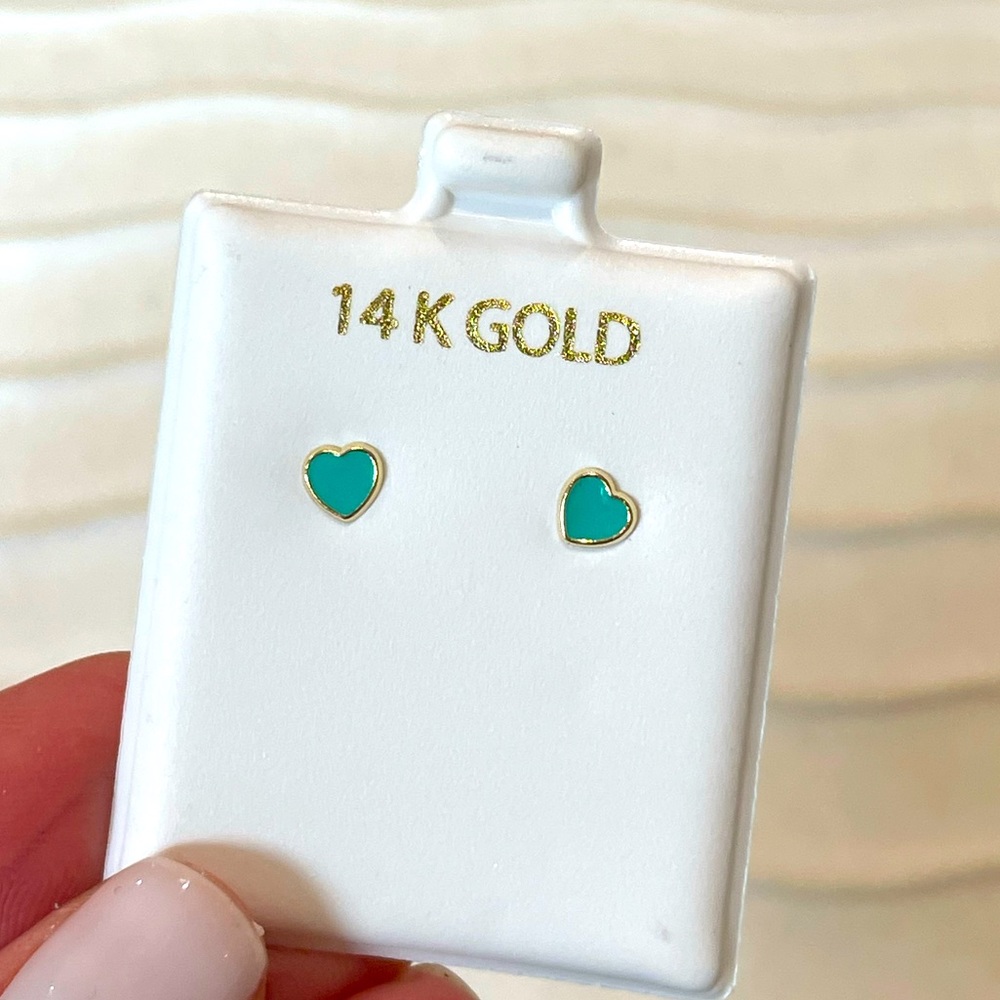 14k Teal Heart